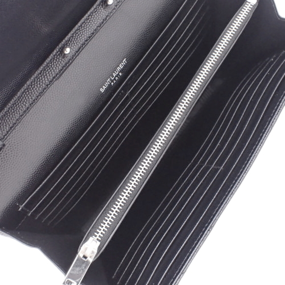 Ysl Saint Laurent Monogram Chain Wallet Mini Bag Clutch Calf Black - Picture 5 of 8
